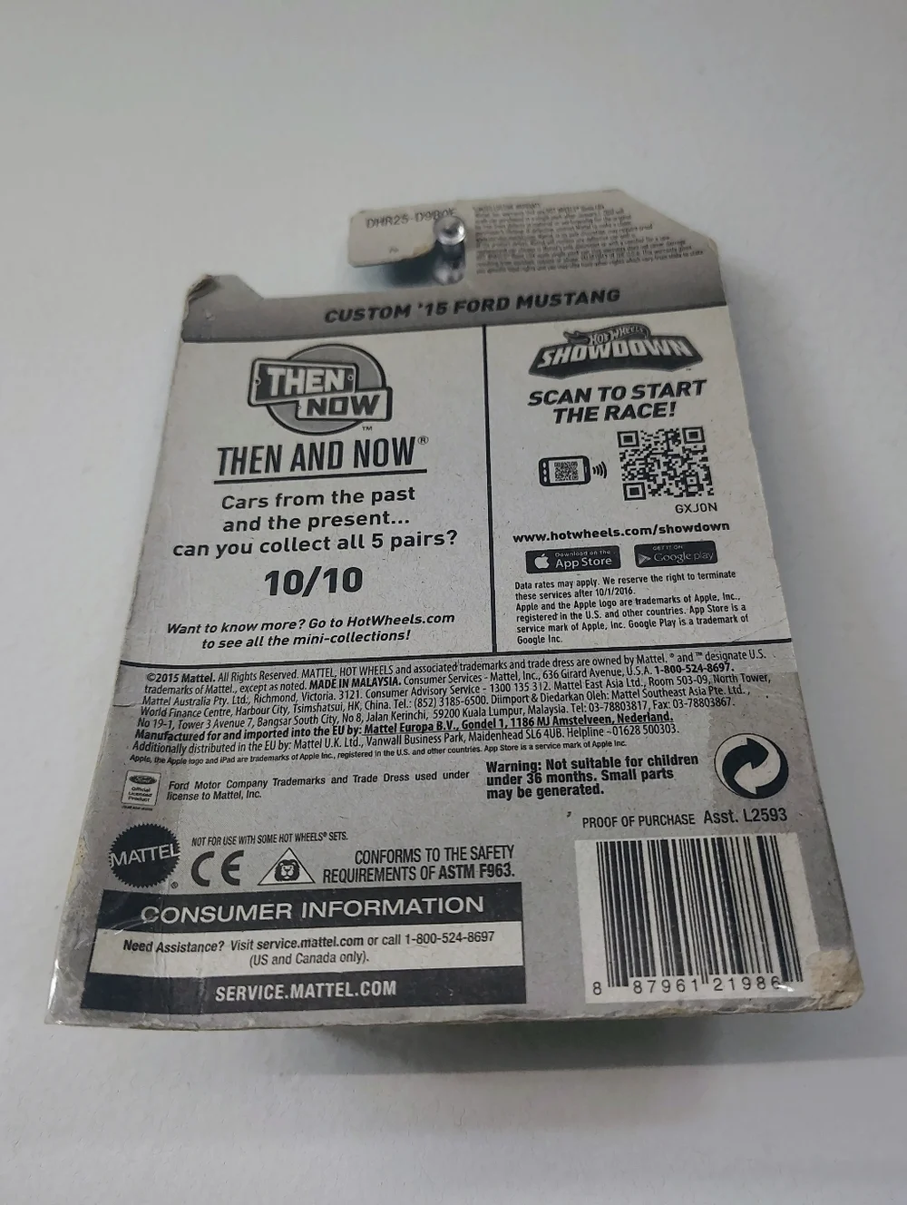 Custom 2015 Ford Mustang Hot Wheels Then & Now 10/10 Green Diecast
